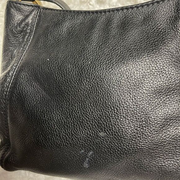 Michael Kors Fulton Black Leather shoulder /Cross Body bag Big Logo MK Medallion - Picture 10 of 10